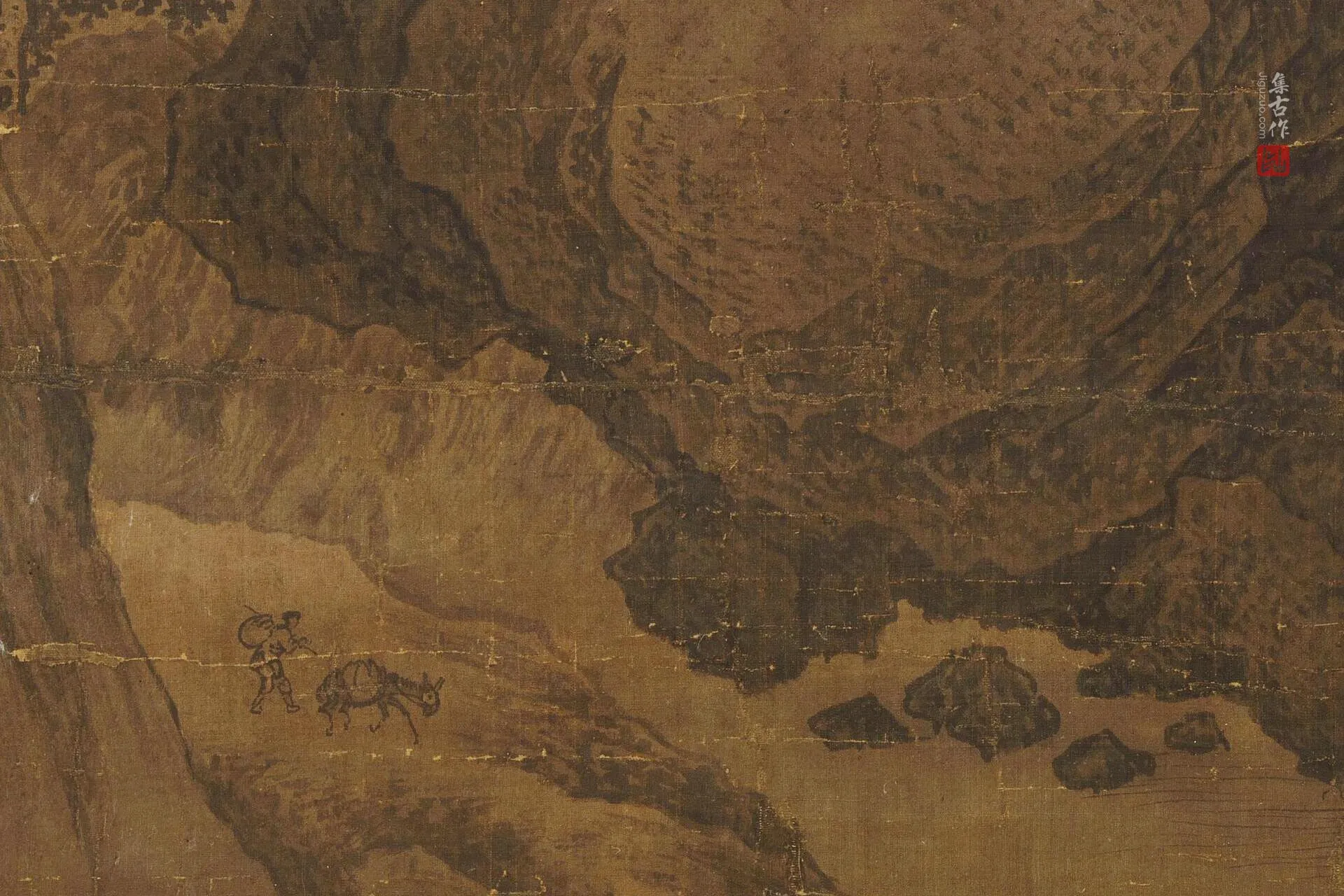 传关仝《山溪待渡图》局部 (6)