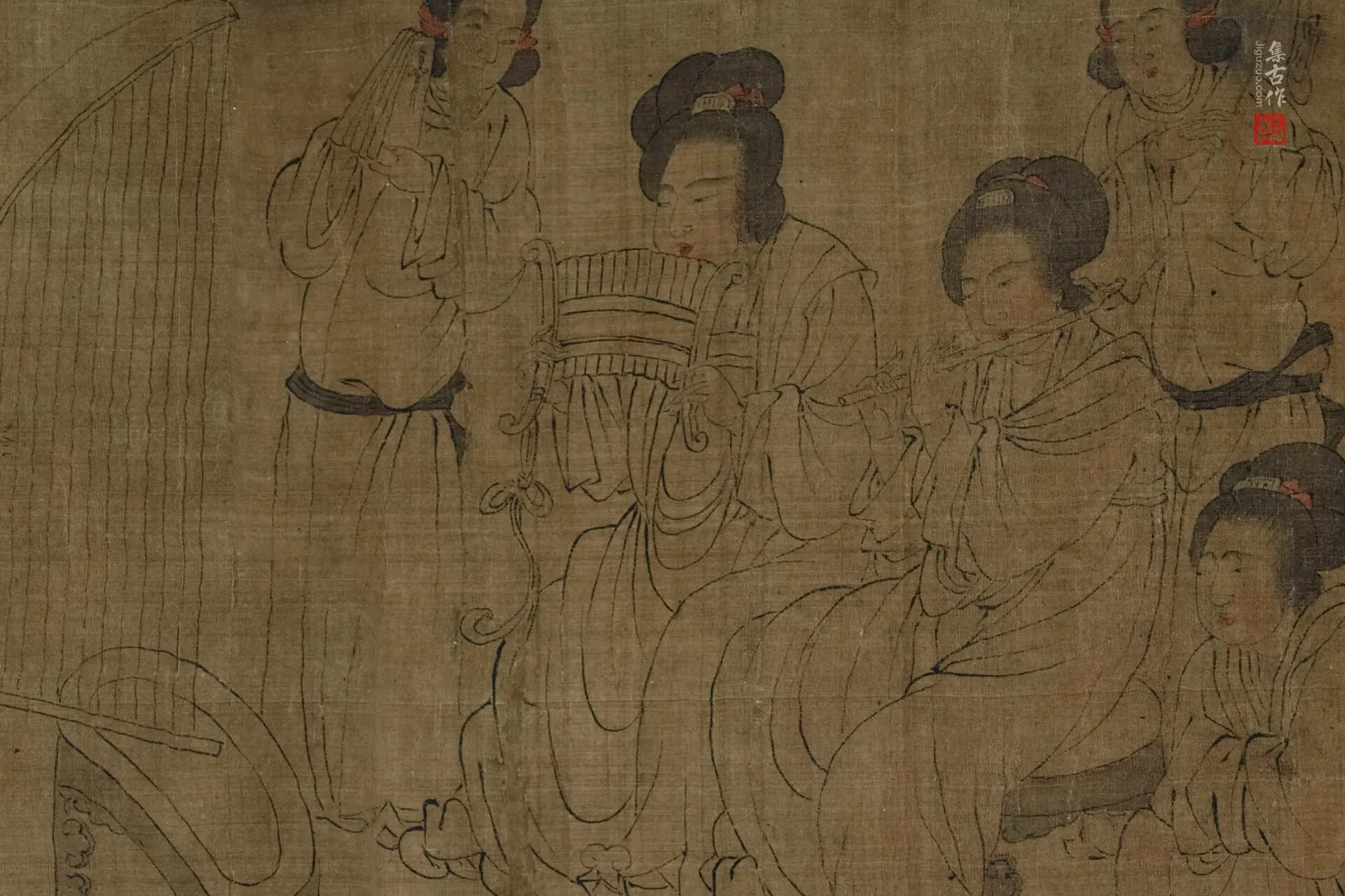 宋摹《周文矩宫中图》局部 (2)