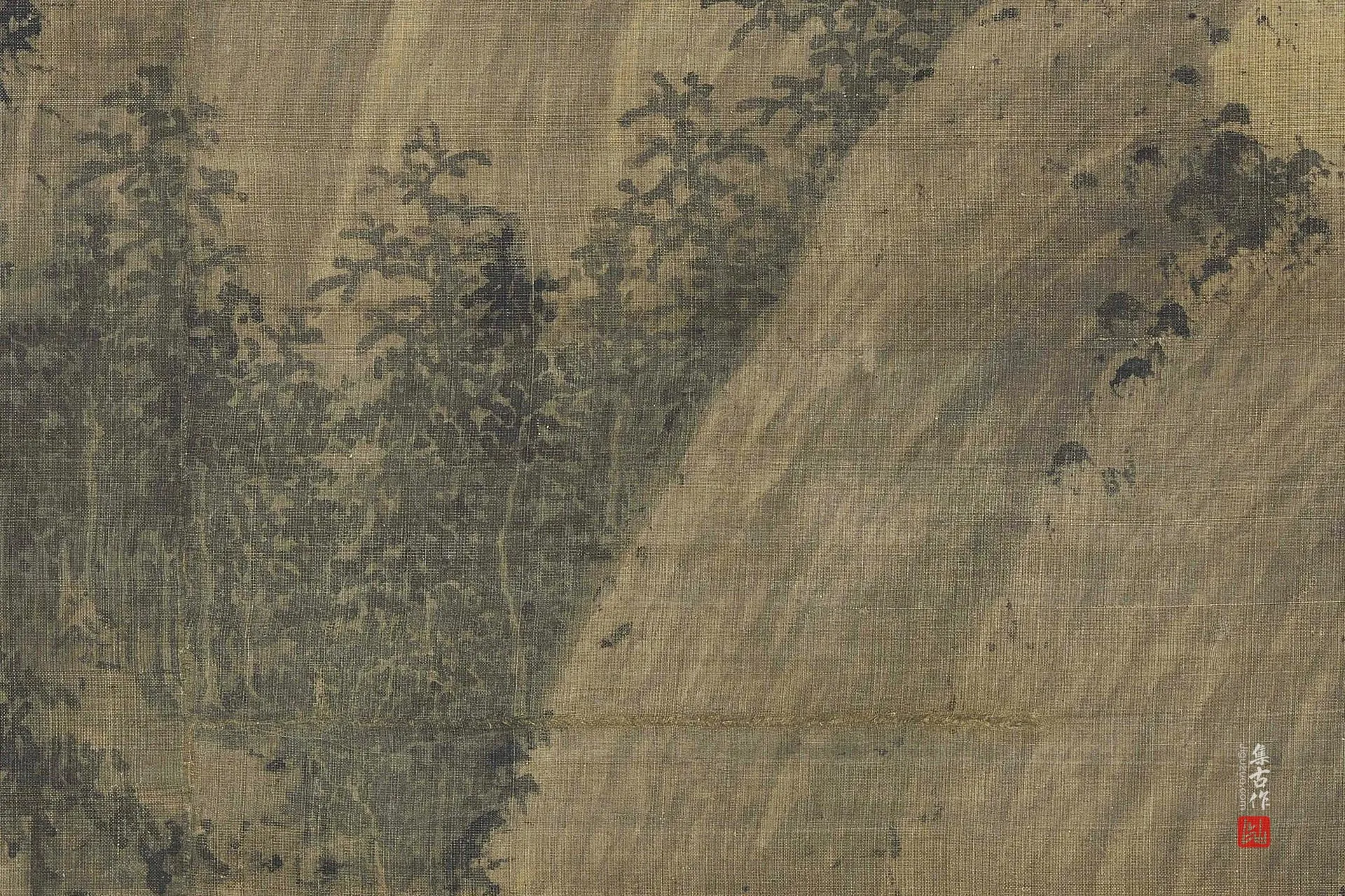 巨然山水画《秋山问道图》高清大图局部 (3)