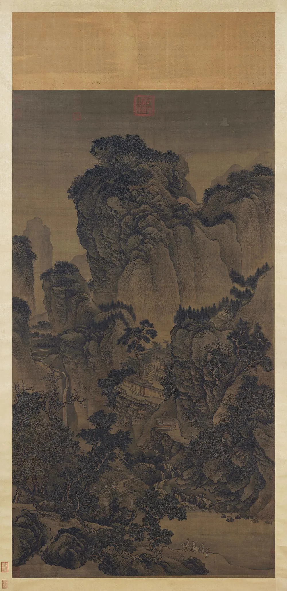 传江参《摹范宽庐山图》轴