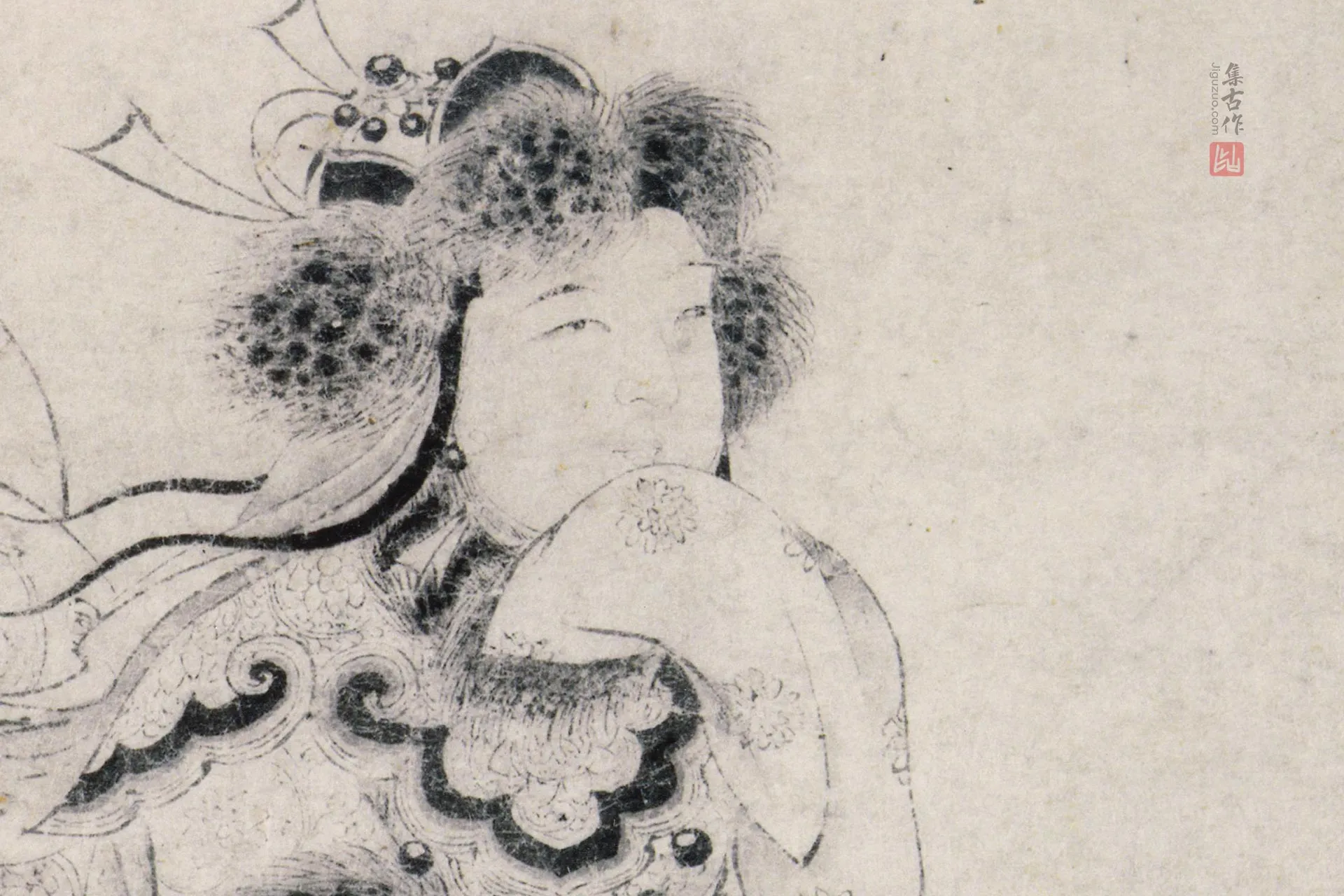 金代宫素然白描《明妃出塞图》高清大图局部 (6)