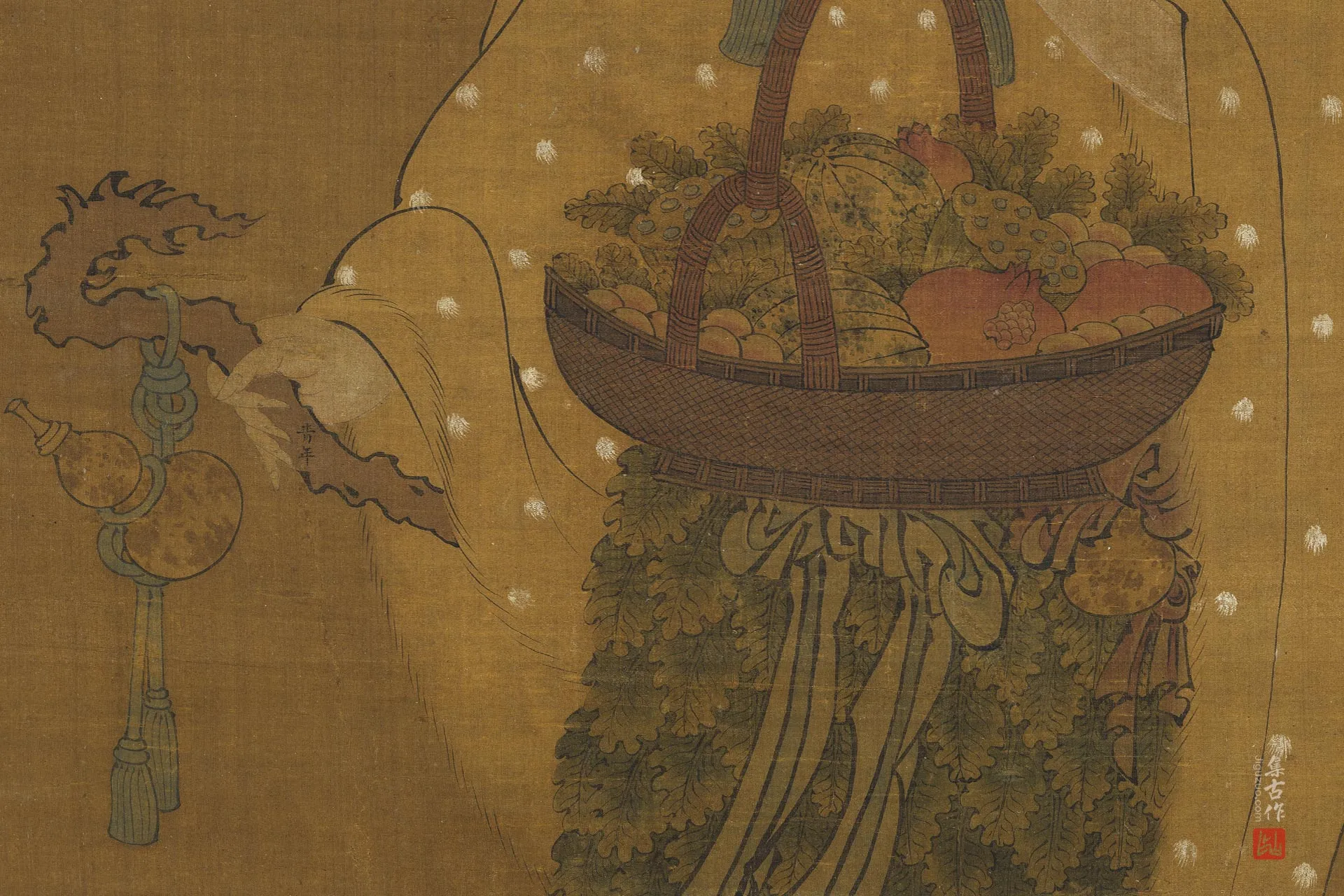 传何青年《画麻姑仙像》局部-1