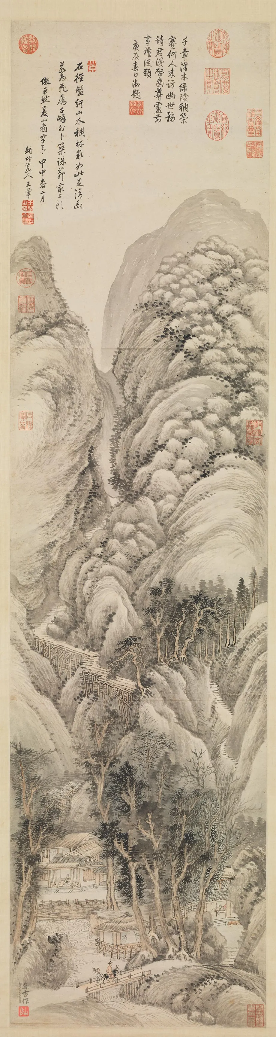 清王翚山水《仿巨然夏山图》轴