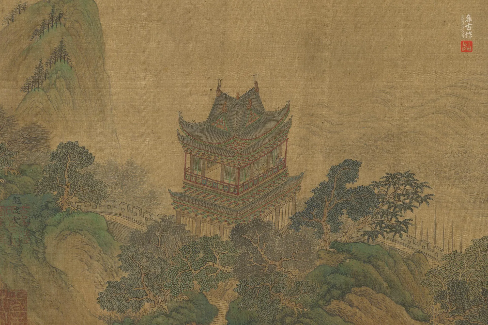 传郭忠恕《岳阳楼图》局部 (2)
