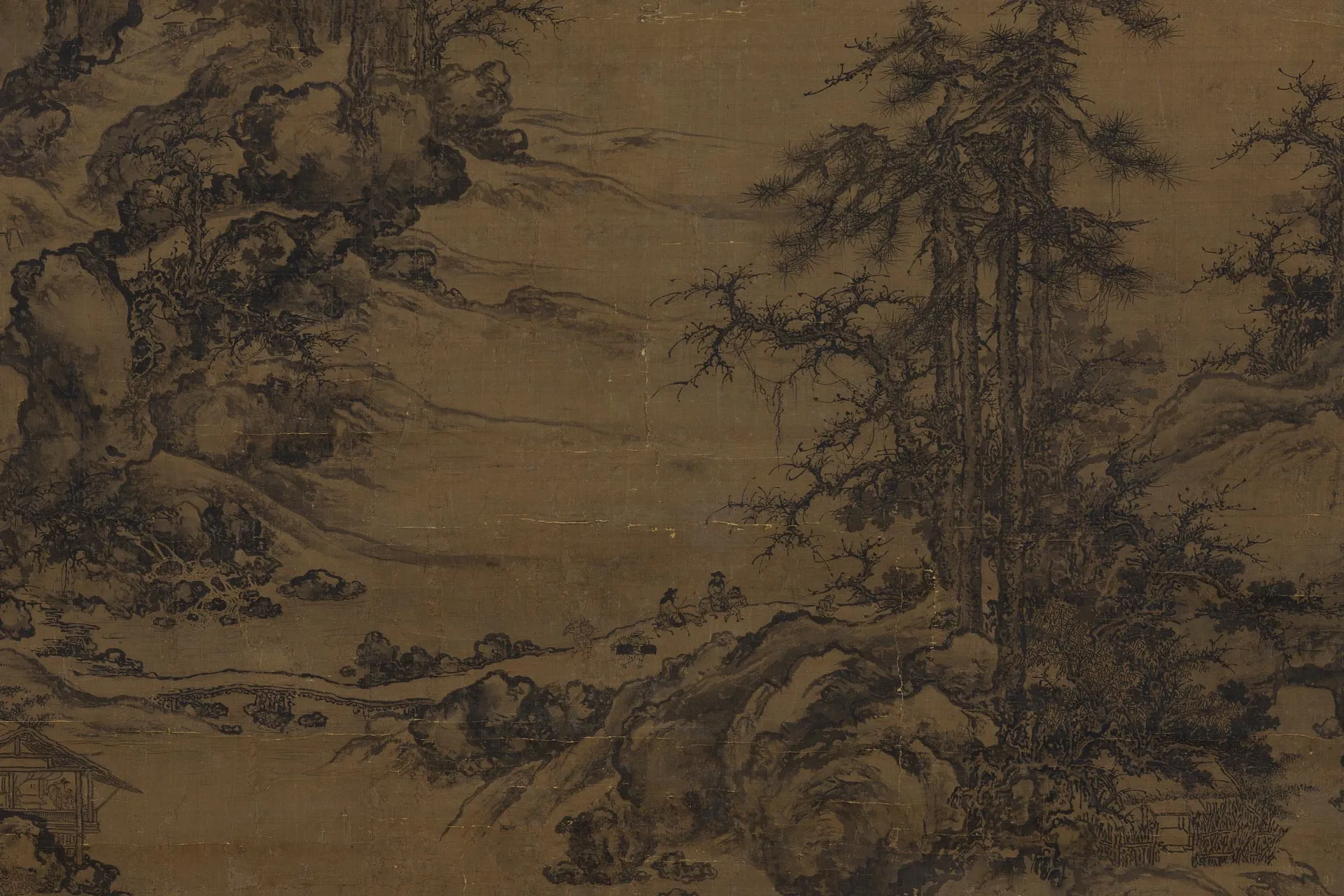 宋人山水画《岷山晴雪图》局部 (2)