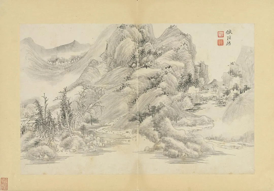 清恽寿平仿巨然山水页