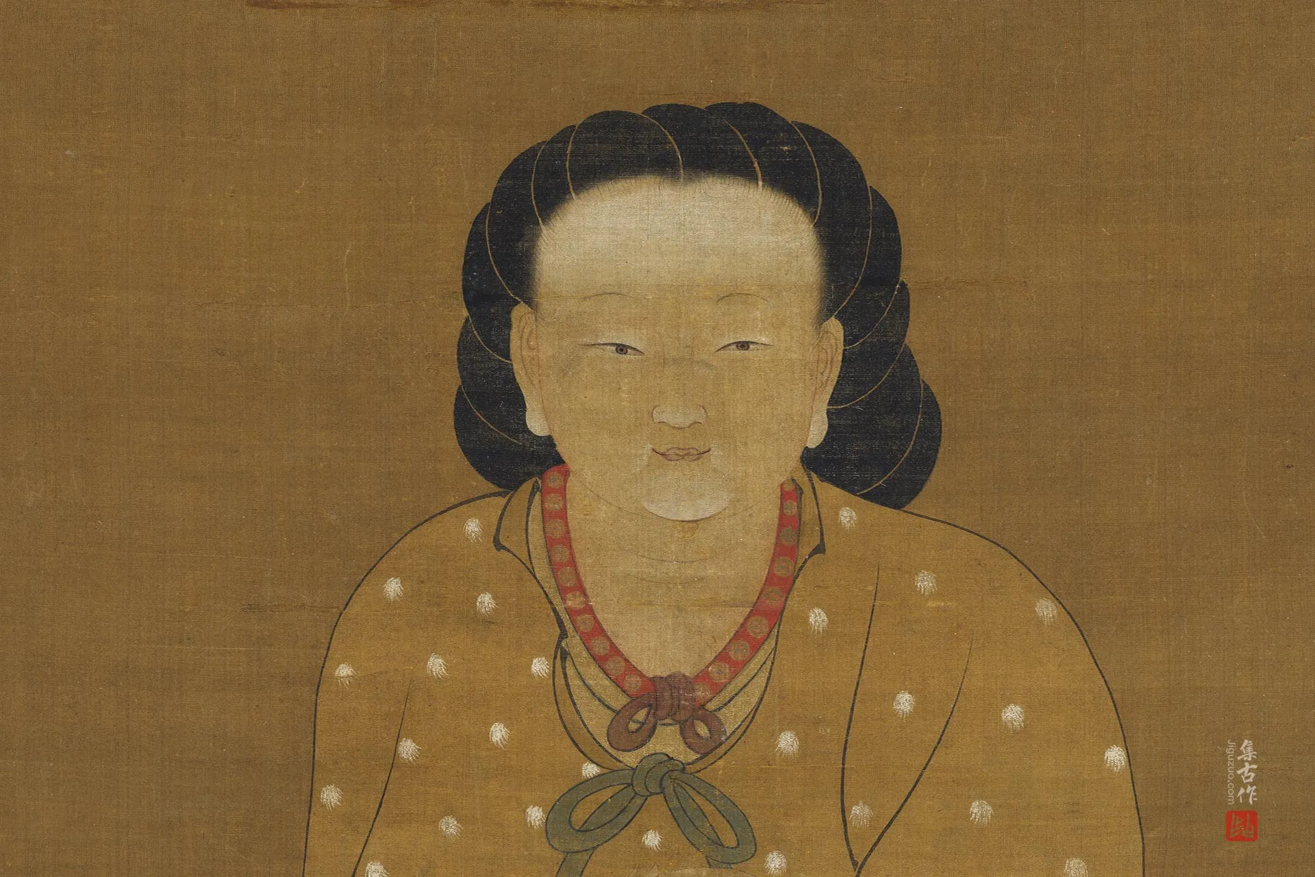传何青年《画麻姑仙像》局部-2