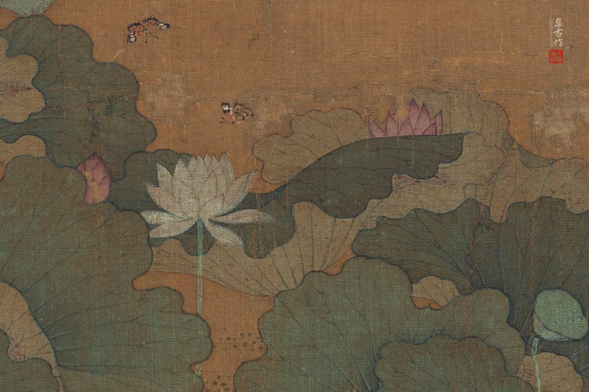 冯大有《太液荷风图》高清局部 (1)