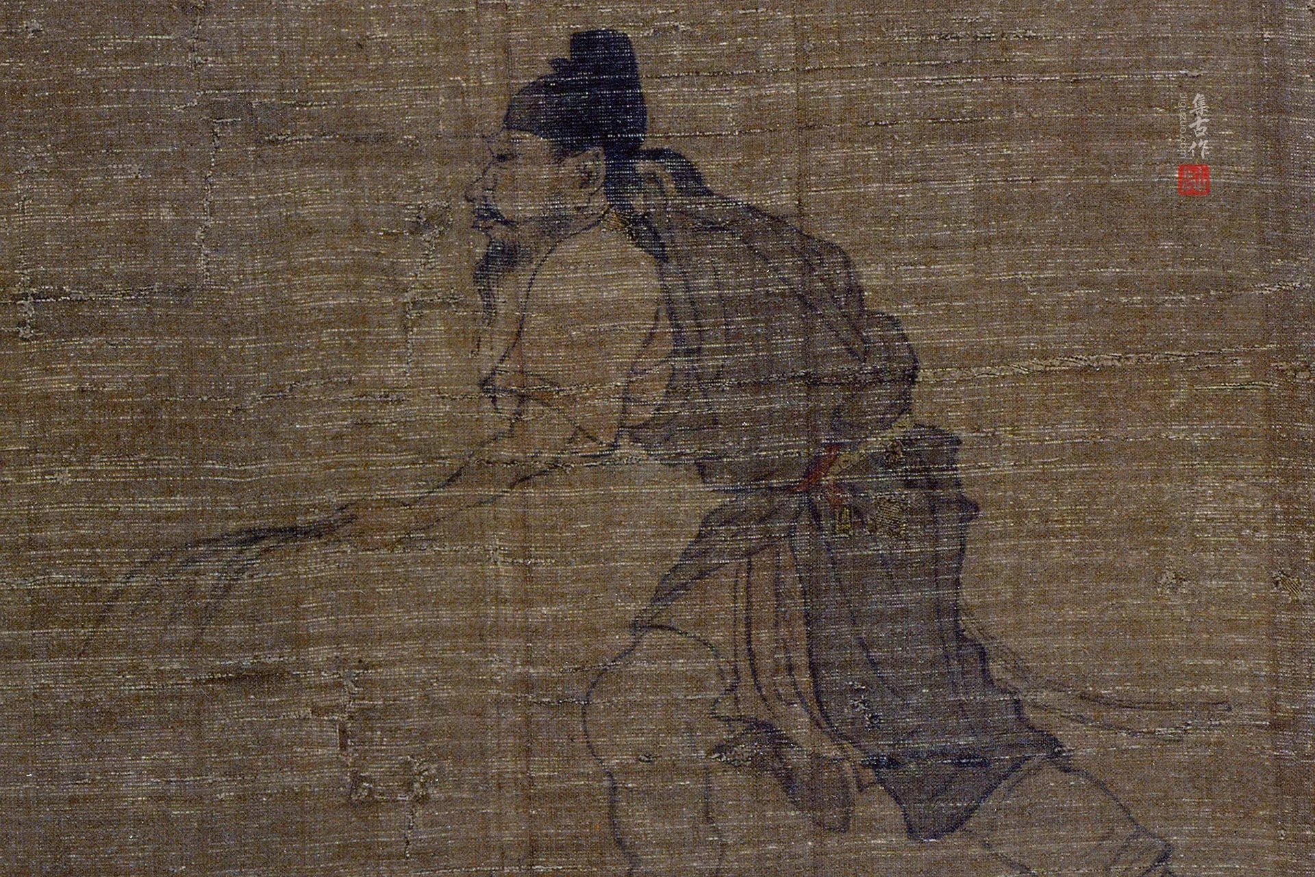 传郝澄《人马图》高清大图局部-1