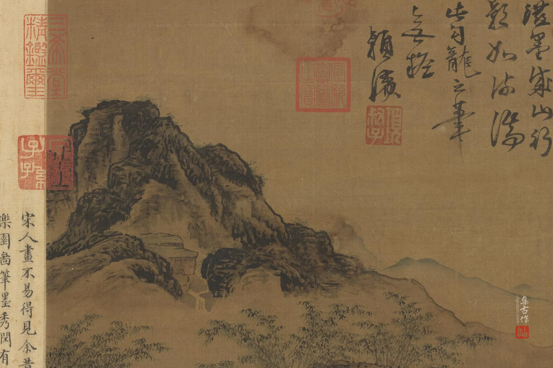 传勾龙爽山水轴局部 (2)