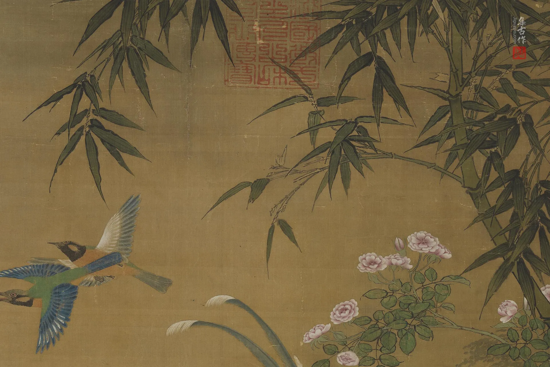 传辽萧瀜画花鸟局部 (2)