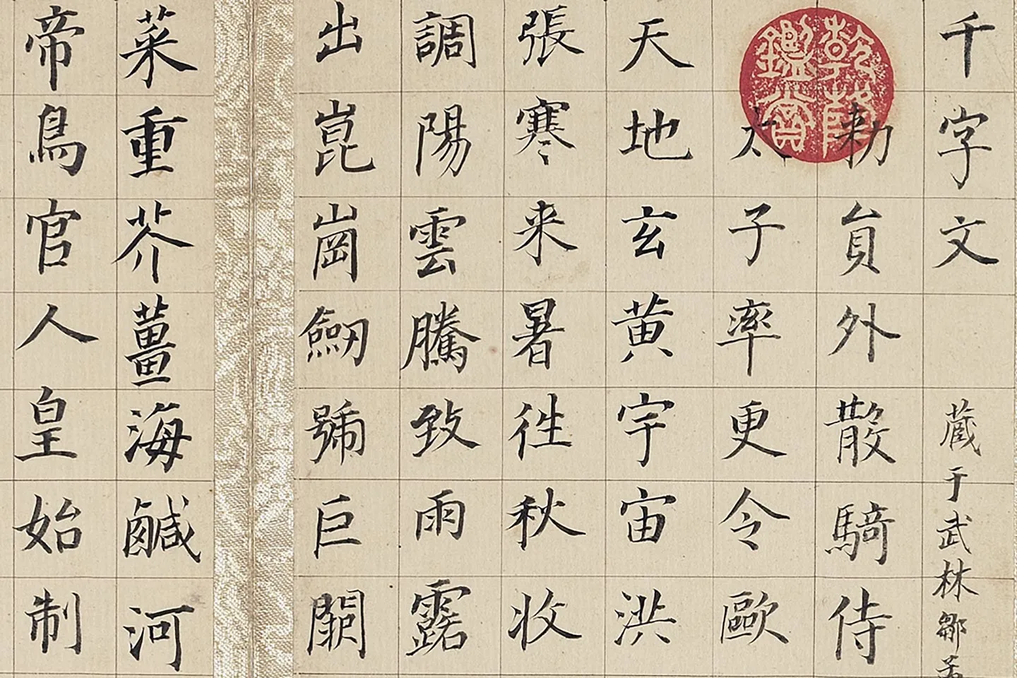 董其昌《仿欧阳询楷书千字文》局部 (1)