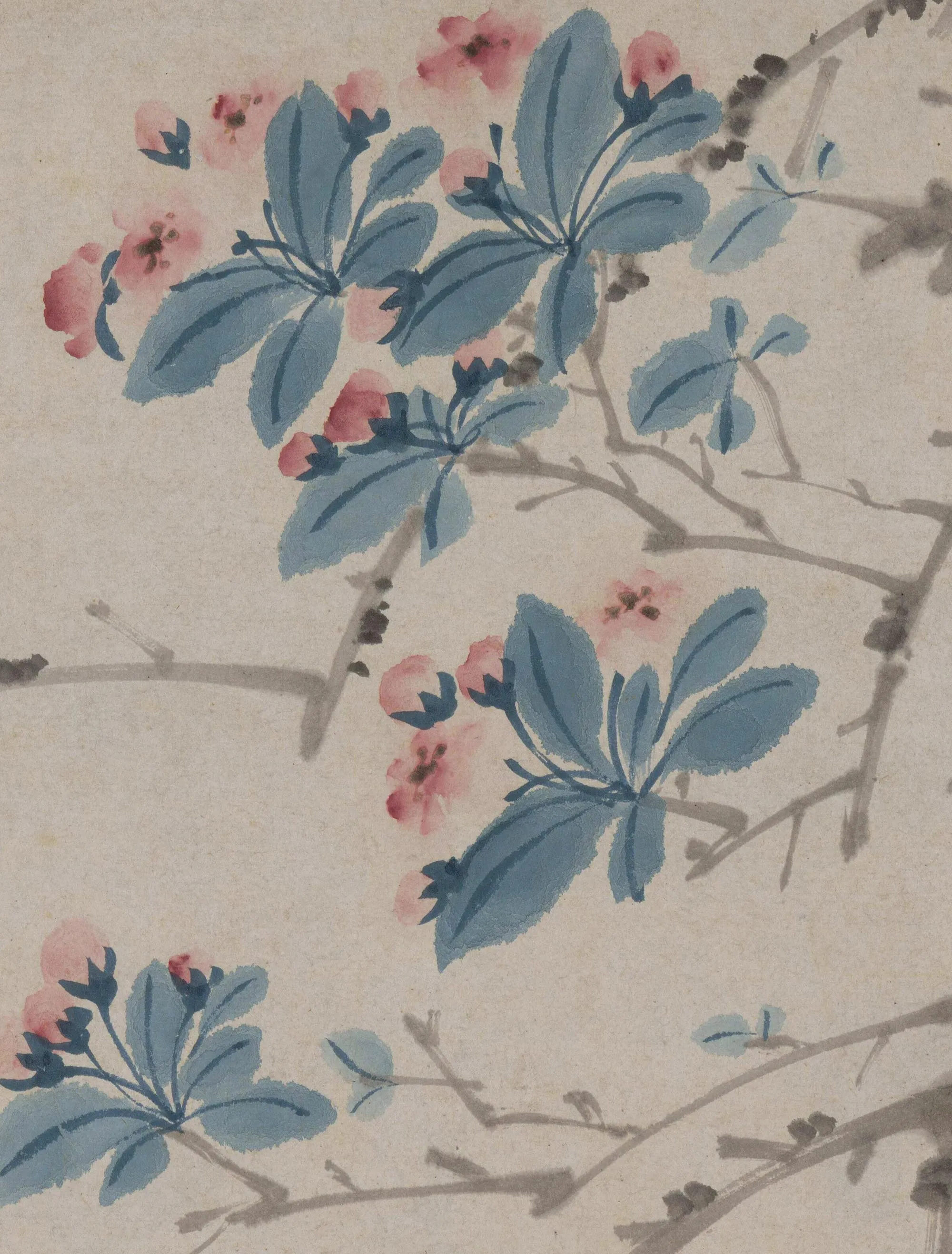 陈淳《红梨诗画卷》书画合璧局部-1