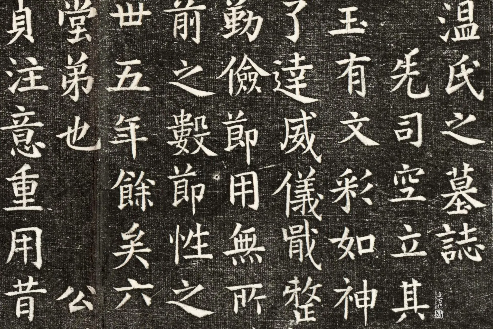 唐代《韦埙妻温瑗墓志》墨拓高清大图局部 (6)