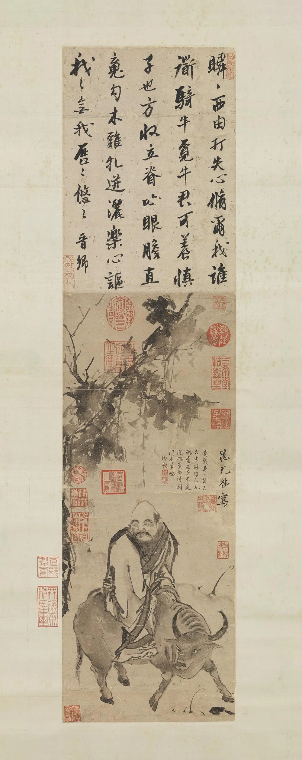 传晁补之《老子骑牛图》轴
