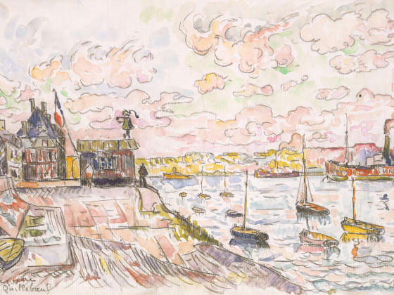 新印象派“西涅克”水彩画速写风景《Quilleboeuf》