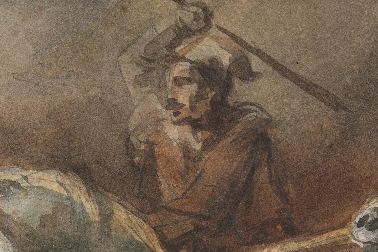 西奥多·热里科水彩画《战马》高清局部 (1)