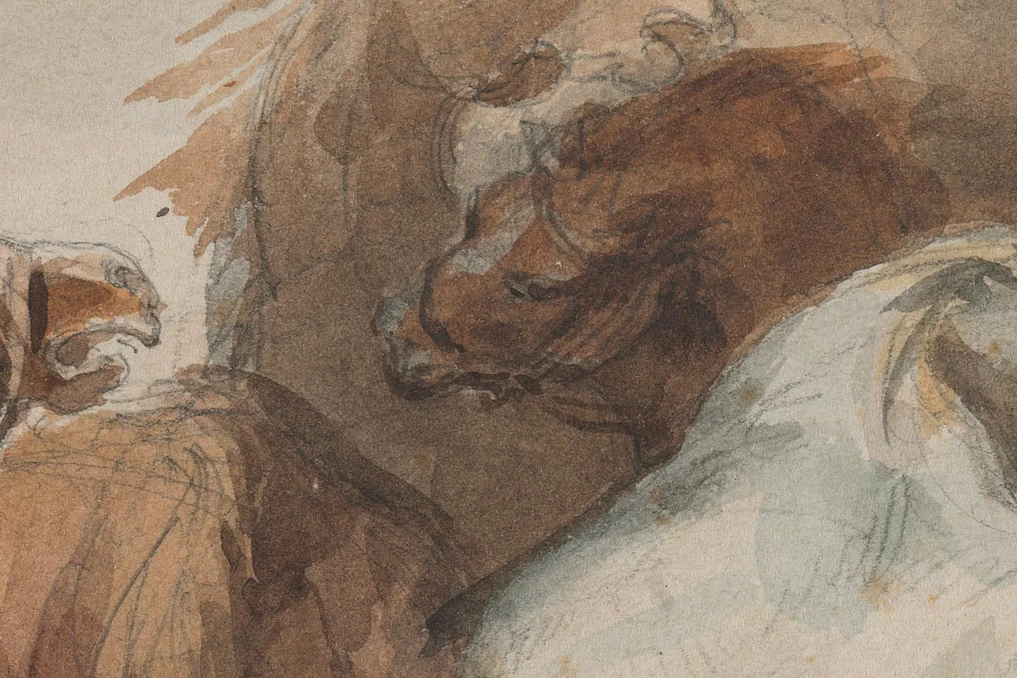 西奥多·热里科水彩画《战马》高清局部 (3)