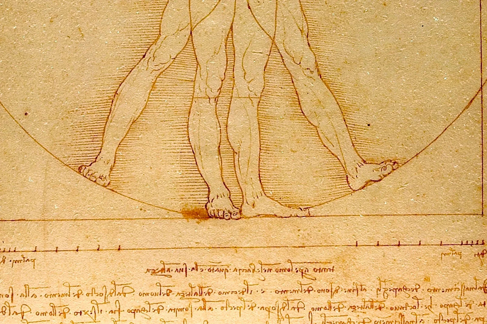 达·芬奇手稿《维特鲁威人》局部-2