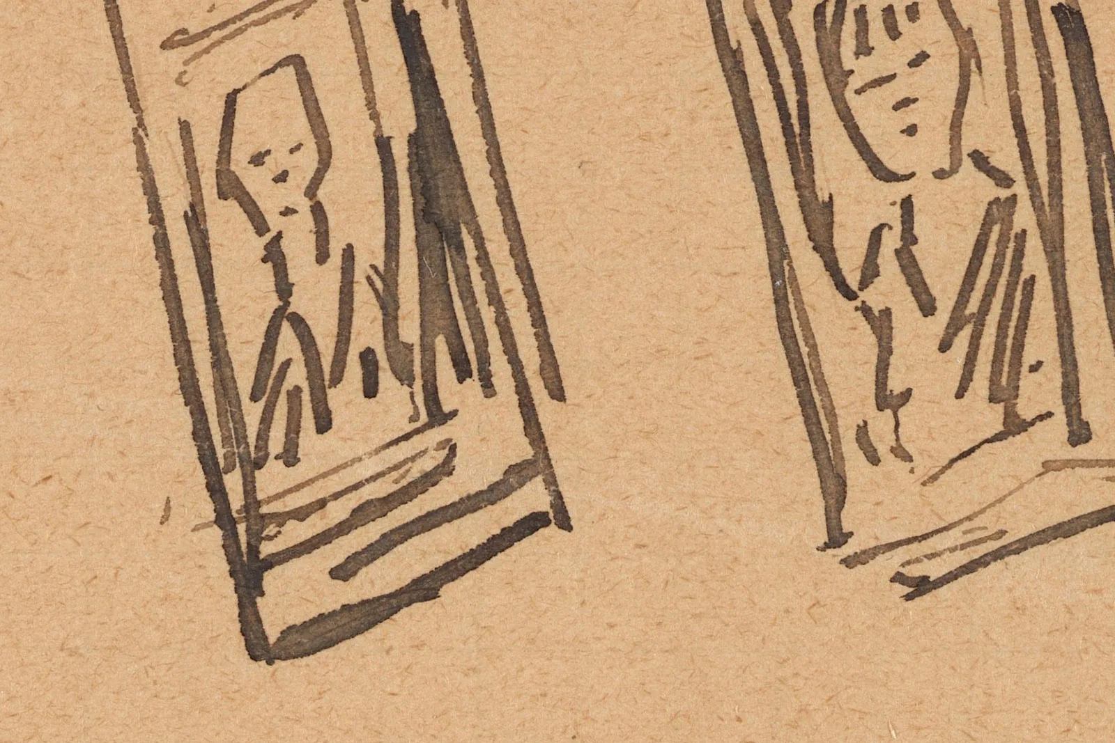 梵高卧室草图《阿尔勒的文森特卧室》超高清大图局部 (3)