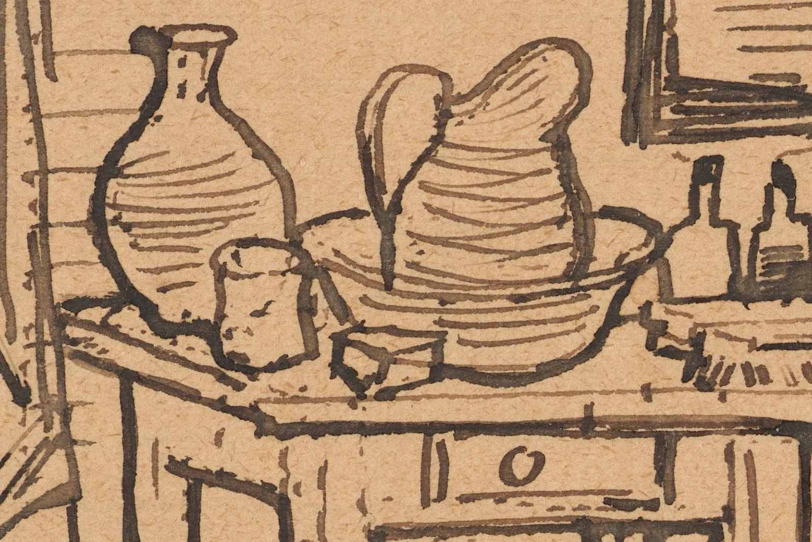 梵高卧室草图《阿尔勒的文森特卧室》超高清大图局部 (1)