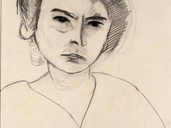 马蒂斯素描画《哈丽特·莱恩·莱维肖像》