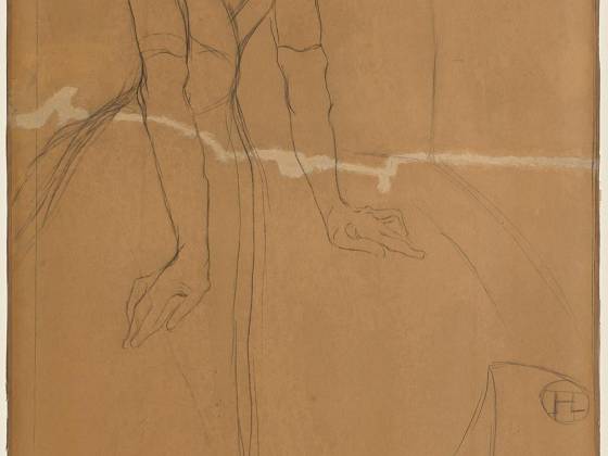 罗特列克素描速写人物《伊薇特·吉尔贝》