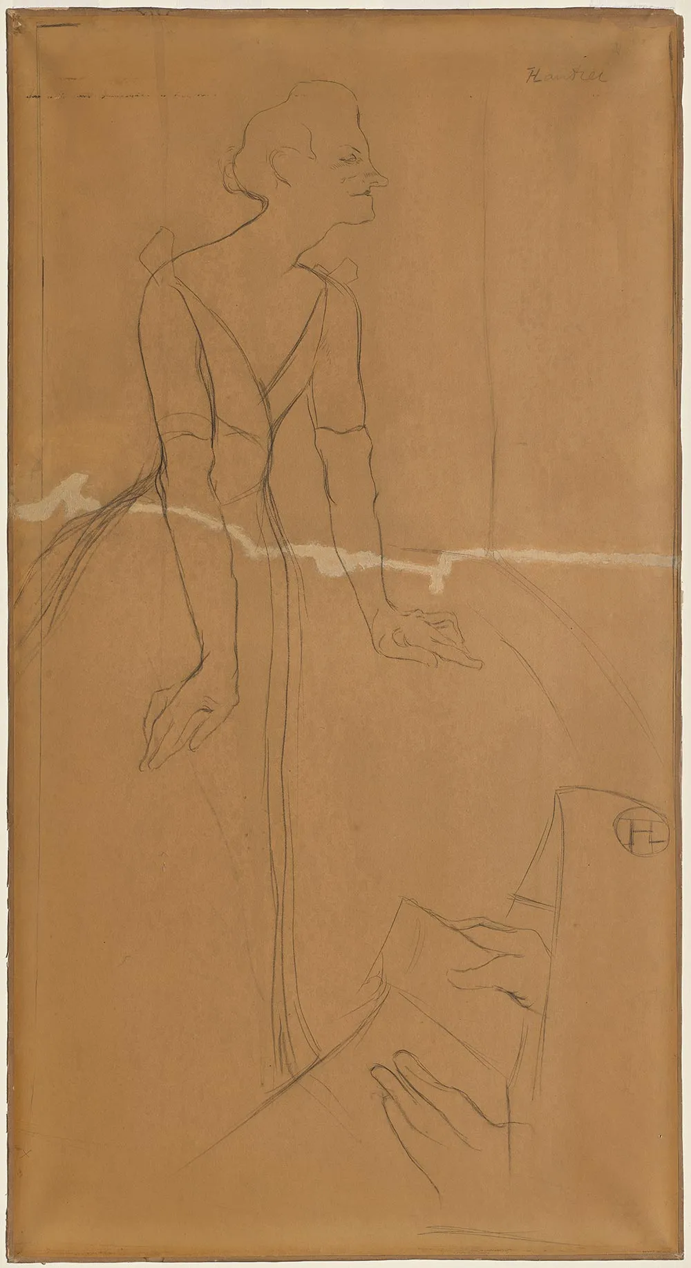 罗特列克素描速写人物《伊薇特·吉尔贝》