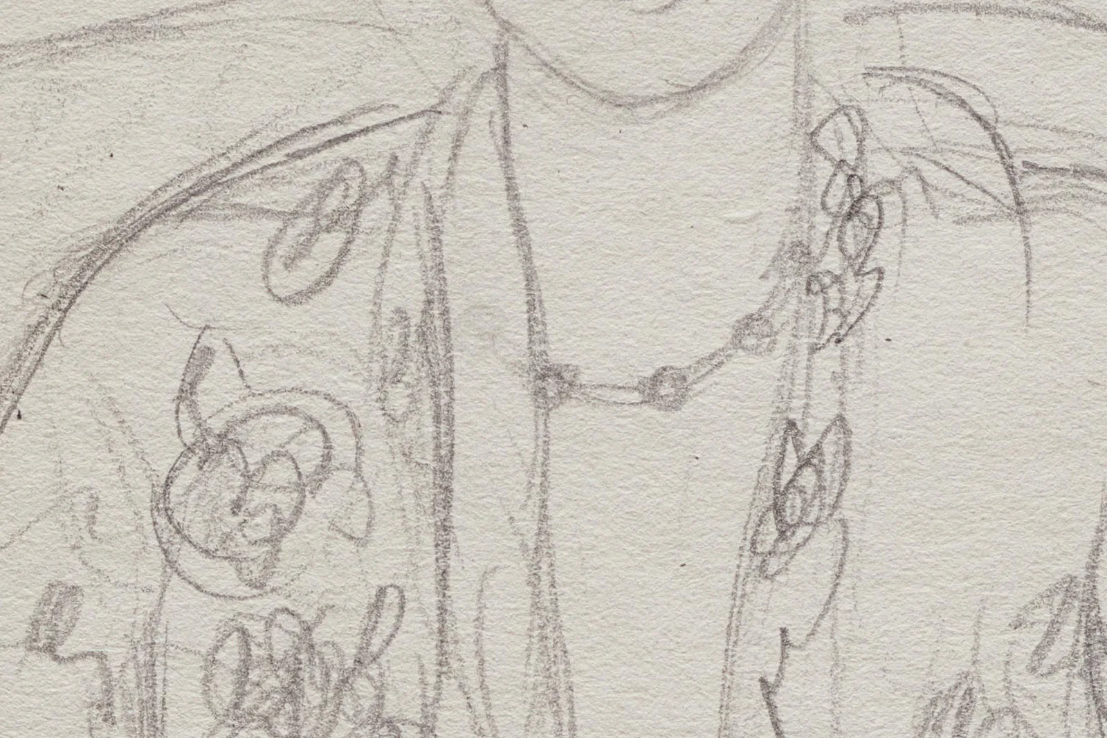 马蒂斯素描人物《穿条纹裤的坐姿宫女》局部 (2)