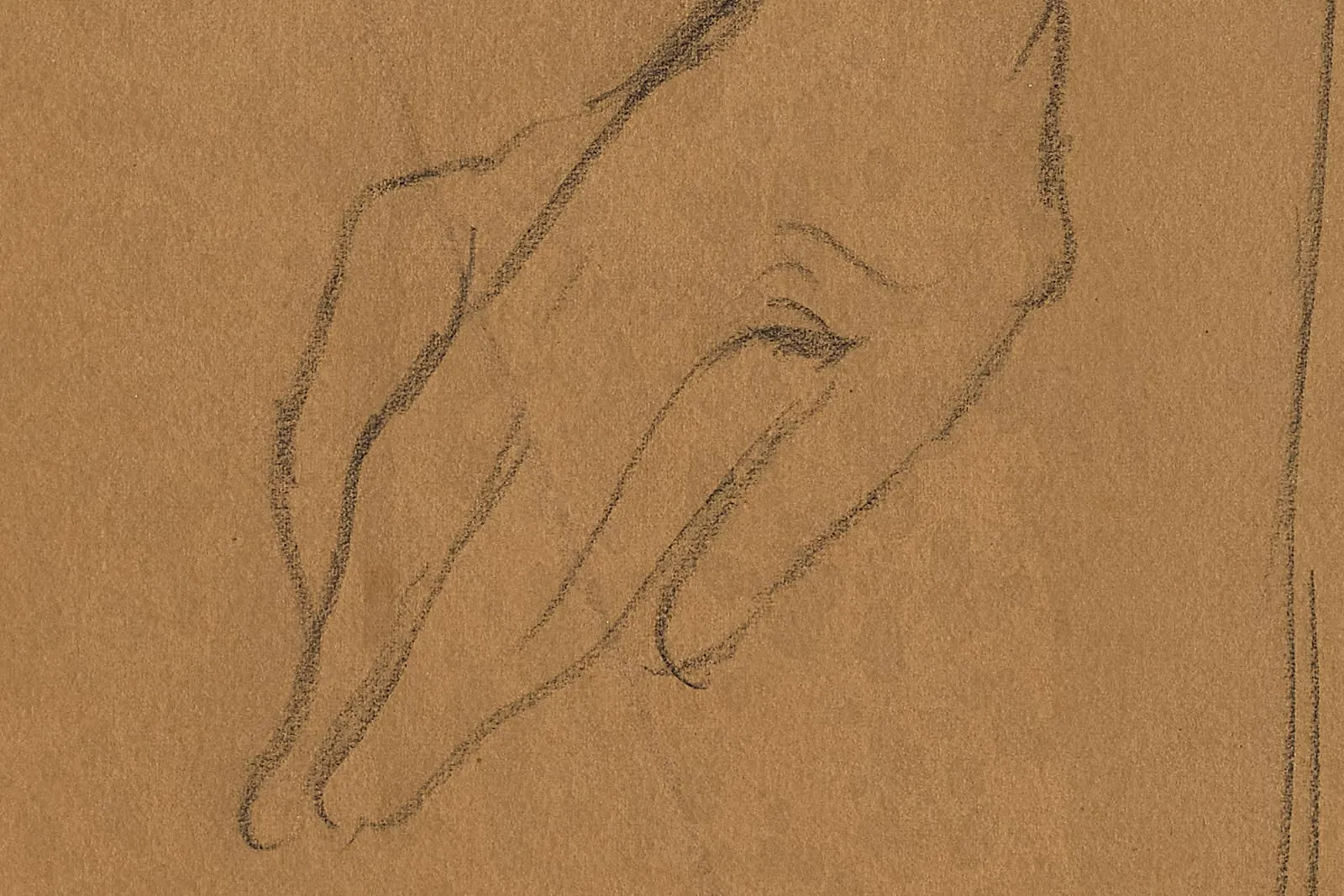 罗特列克素描速写人物《伊薇特·吉尔贝》高清局部 (3)