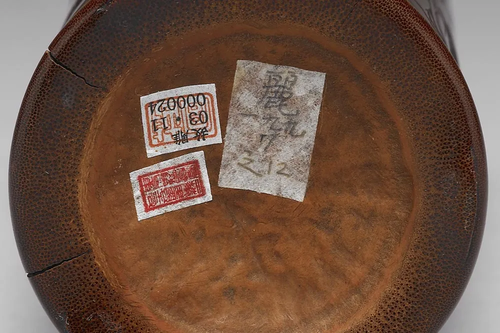 明代“竹雕羲之题扇图笔筒”雕刻局部 (3)