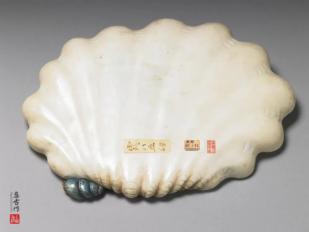 清代“象牙雕水族蚌式盘”雕刻-(3)