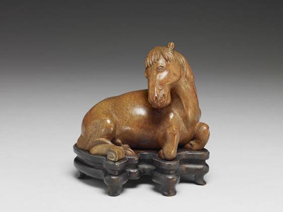 清代“竹雕卧马”雕刻