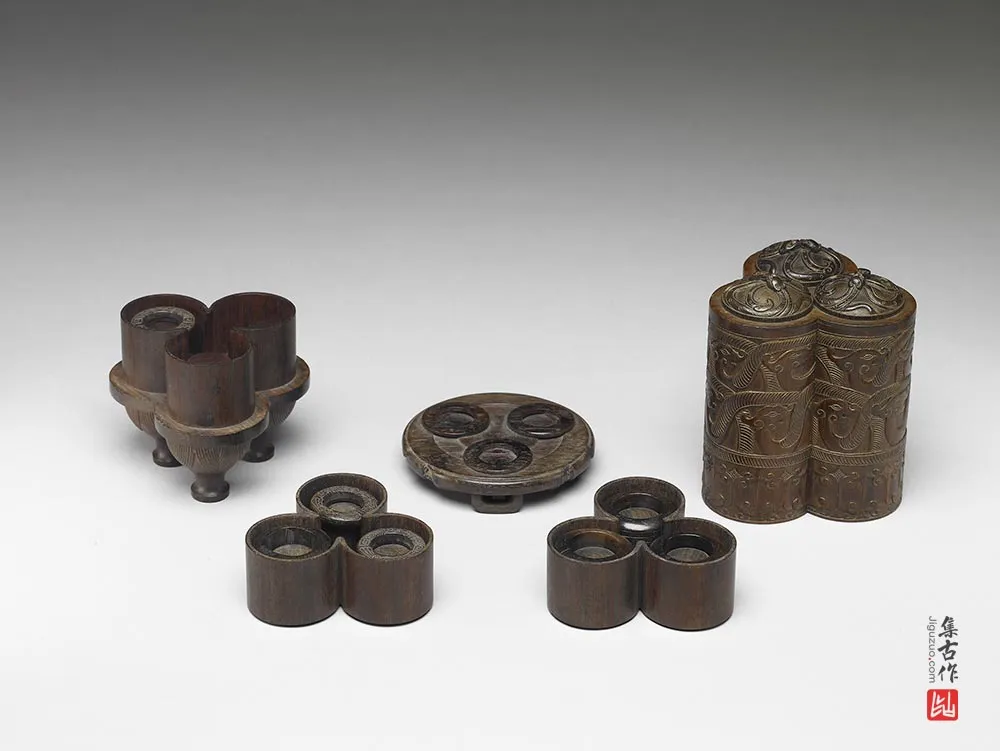 清代乾隆“犀角嵌金银丝扳指”雕刻-(6)