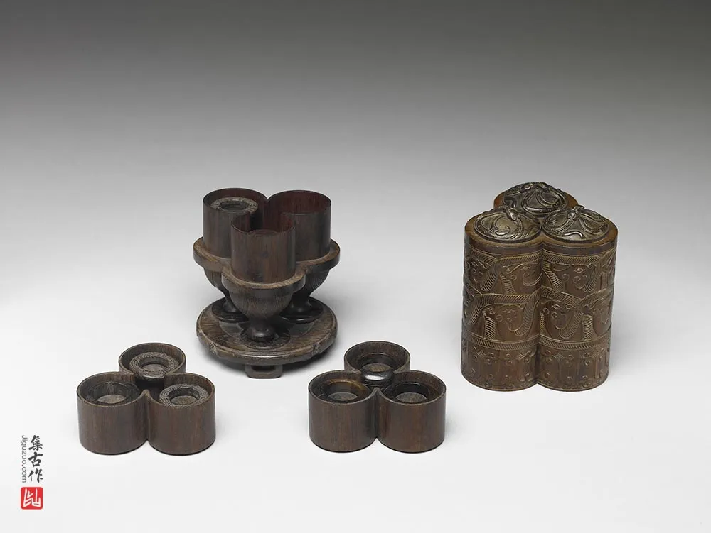 清代乾隆“犀角嵌金银丝扳指”雕刻-(5)