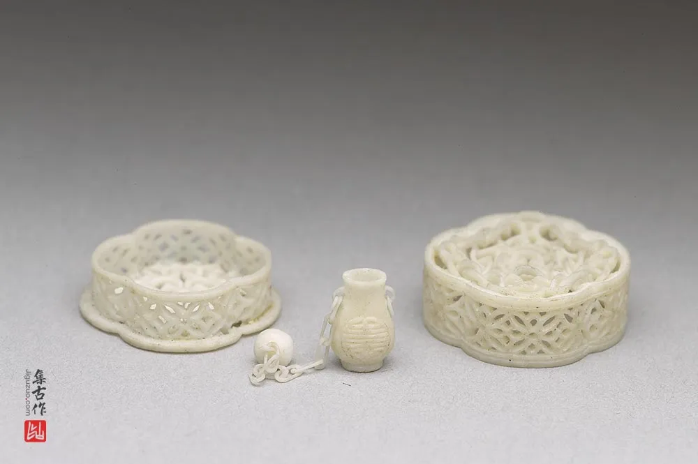 清代乾隆“象牙雕透花长方套盒”雕刻-(3)