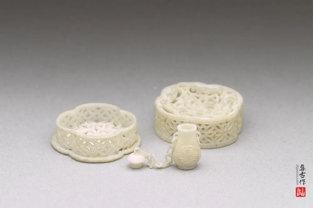 清代乾隆“象牙雕透花长方套盒”雕刻-(4)