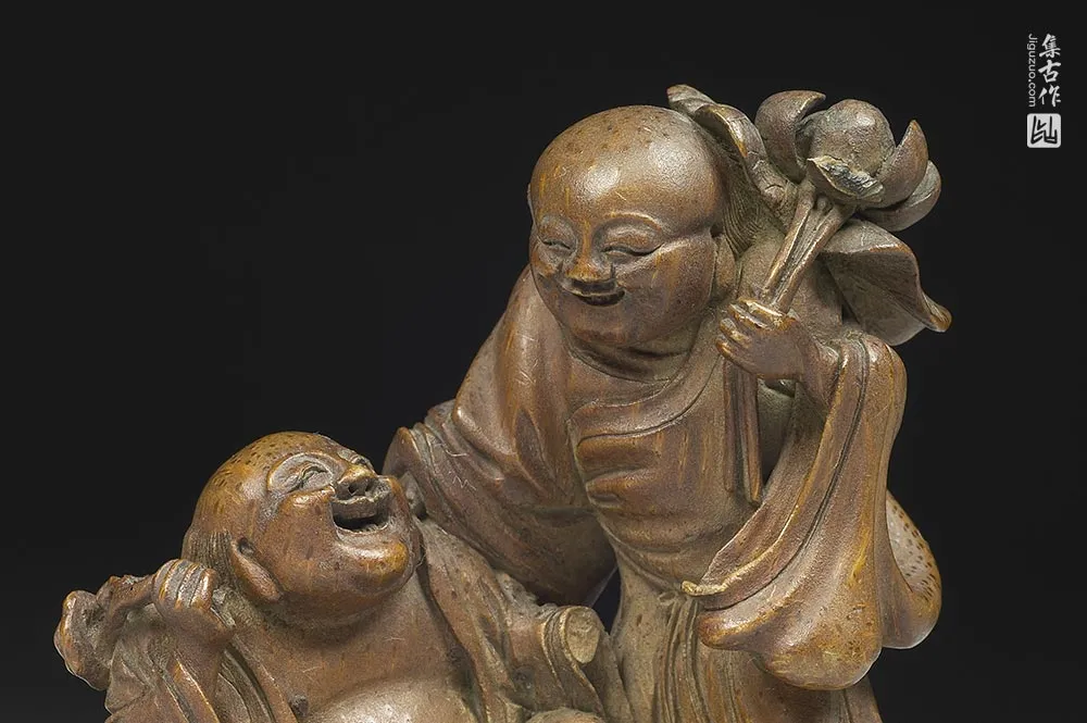 清代竹雕和合二仙-(6)