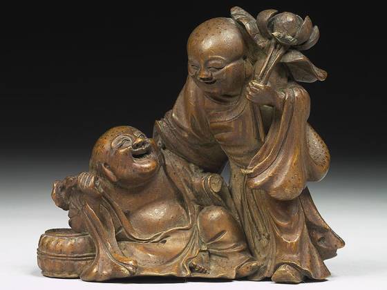 清代竹雕和合二仙