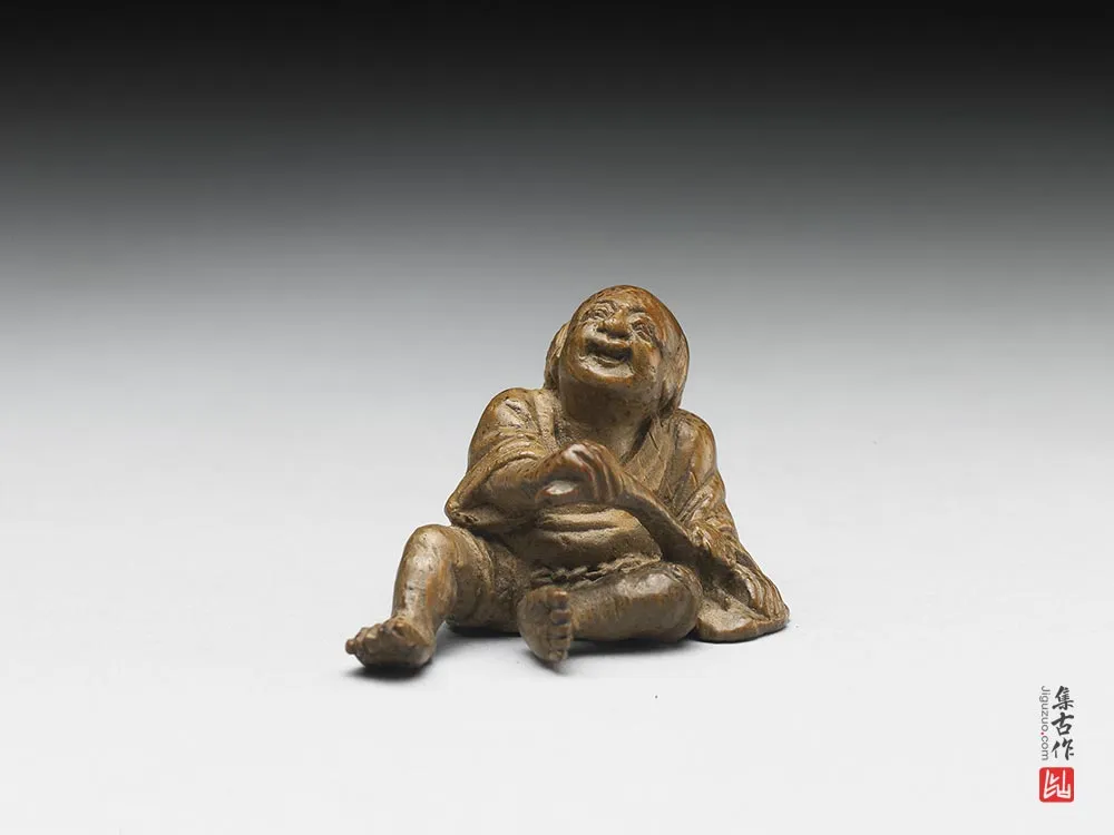 清代竹雕持如意小童-(4)