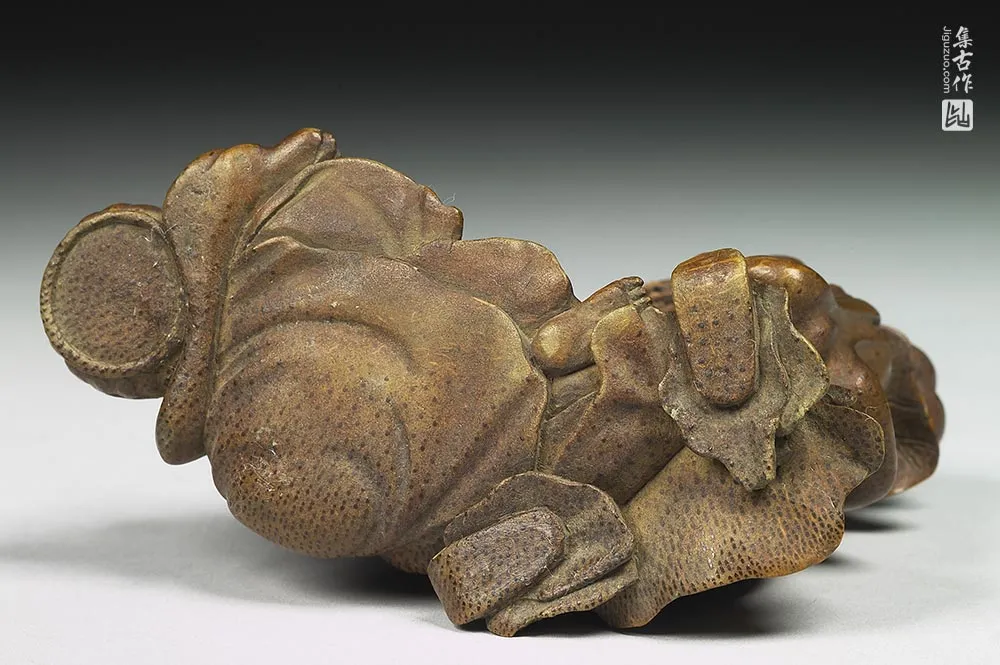 清代竹雕和合二仙-(11)