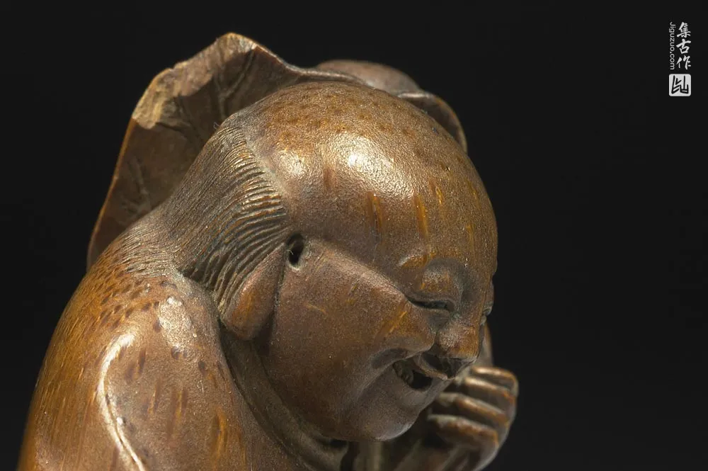 清代竹雕和合二仙-(8)