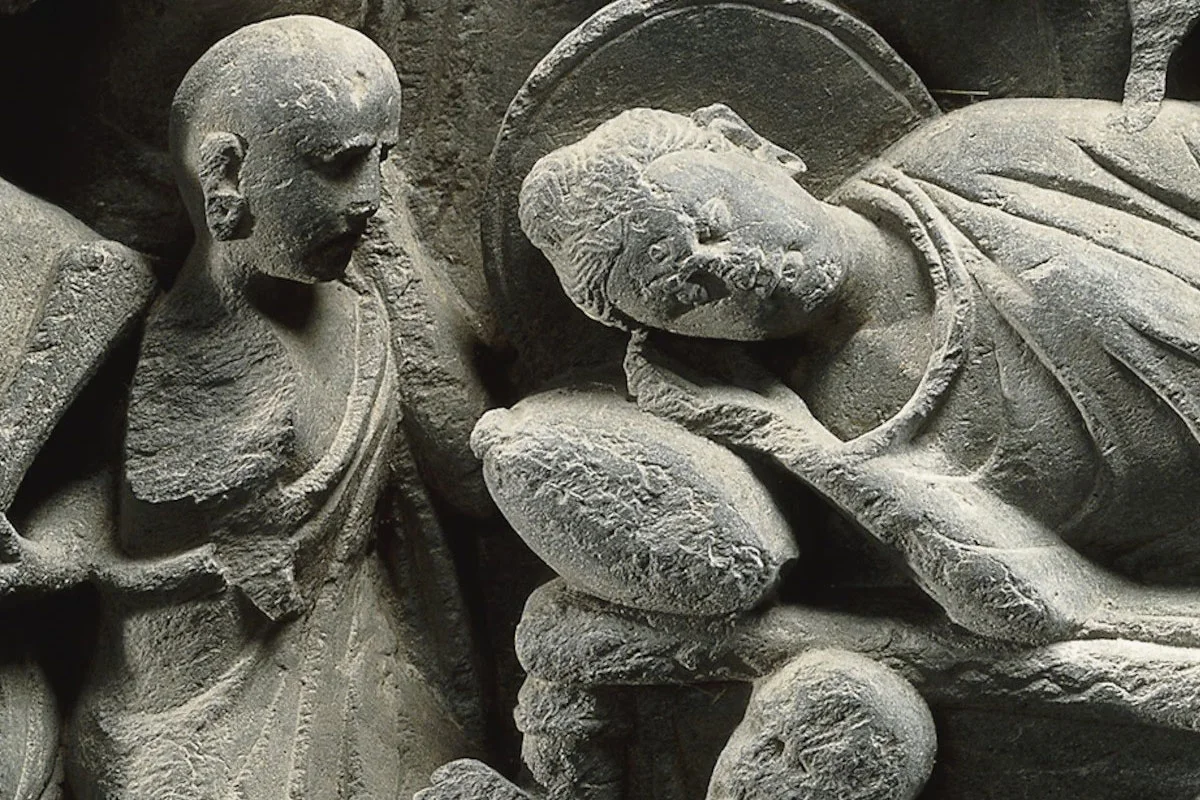 犍陀罗《摩诃涅槃》佛教浮雕局部 (1)