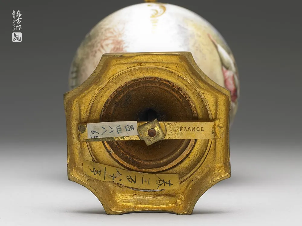 瓷胎掐丝兼画珐琅西洋人物图高足杯-(5)