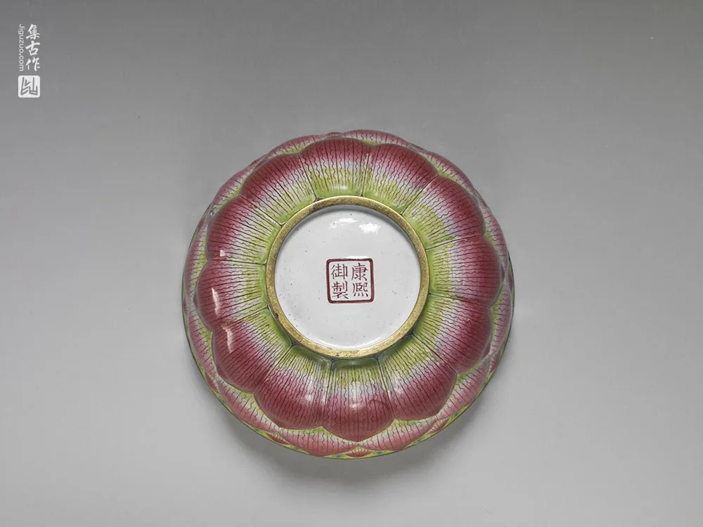 清代铜胎画珐琅莲花盖碗-(6)