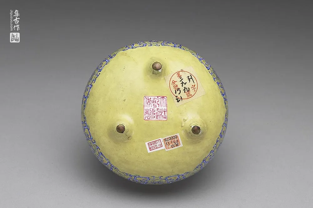 清代乾隆铜胎画珐琅炉-(3)