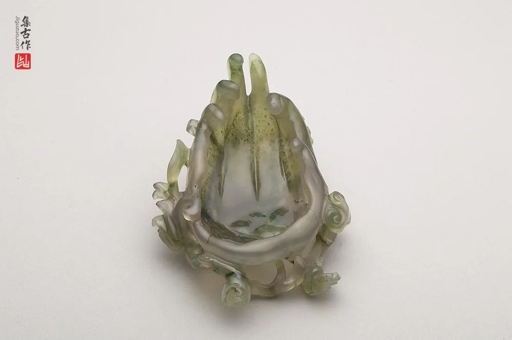 清代乾隆“苔玛瑙佛手洗”-(1)