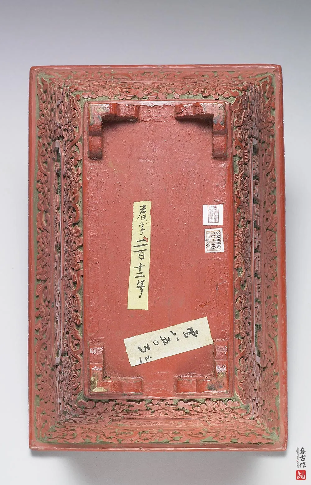 清代“剔彩长方形花盆”漆器-(5)