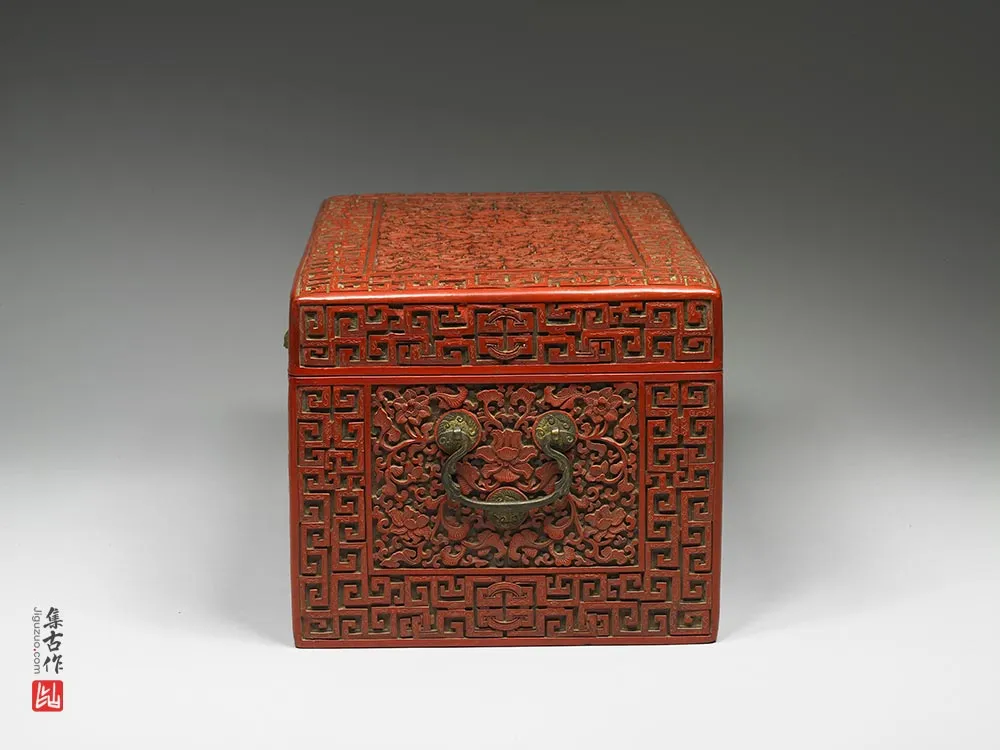 清代“剔红富贵图长方匣”漆器-(3)