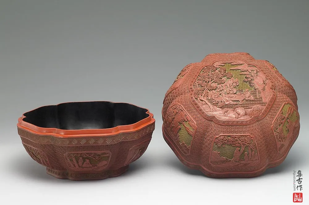 清代乾隆剔彩集仙宝盒-(8)